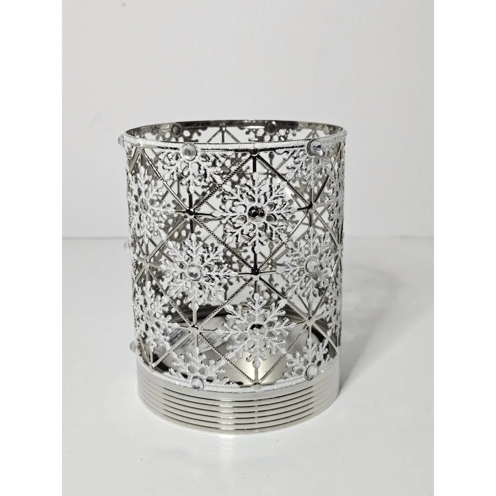 Bath & Body Works Geo Snowflake Candle Holder Single Wick Glitter Christmas